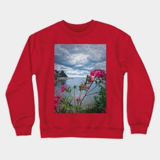 Nerium Oleander on the coastline Crewneck Sweatshirt